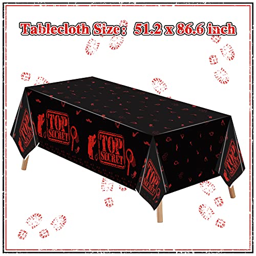 Image of K1tpde 3PCS Spy Party Tablecloths for Kids Birthday Secret Agent Theme Table Covers Spy Plastic Table Cloth Secret Themed Party Decorations for Boys