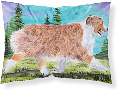 Caroline's Treasures SS8423PILLOWCASE Australian Shepherd Fabric Standard Pillowcase Lightweight Super Soft Easy Care Decorative Artwork Pillowcase, Standard image 3