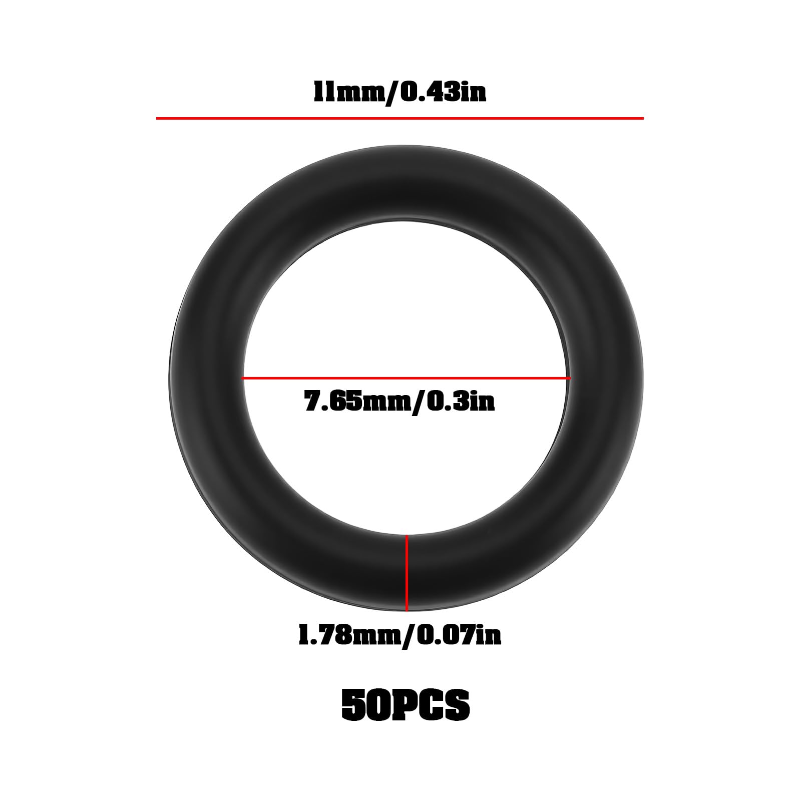 The Lord of the Tools 50x Nitrile Rubber O-Ring 7.65x1.78mm for Industrial Equipment and Household Appliances - Image 4