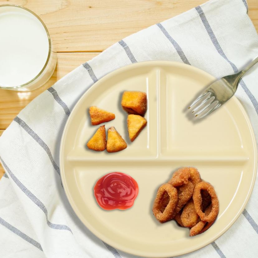 Hoshisea Assiette Compartiment Adulte Collation Céramique, Divisée En Assiettes Pour Repas Fractionnés, Fêtes, Collations, Desserts