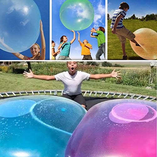 Novobey 2 Pcs Outdoor Fun Inflatable Bubble Balls Toy, Transparent Bounce Balloon