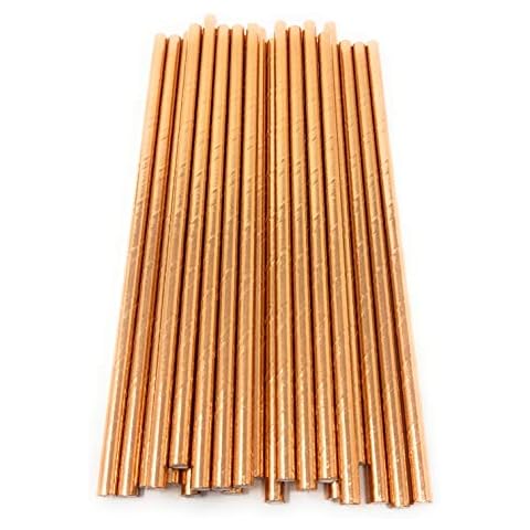 Picture Perfect Party Metallic Rose Gold Straws Cover