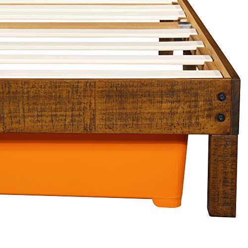 Sleeplace Deluxe Solid Wood Platform Headboard, Queen Bed Frame, Natural #TOP3