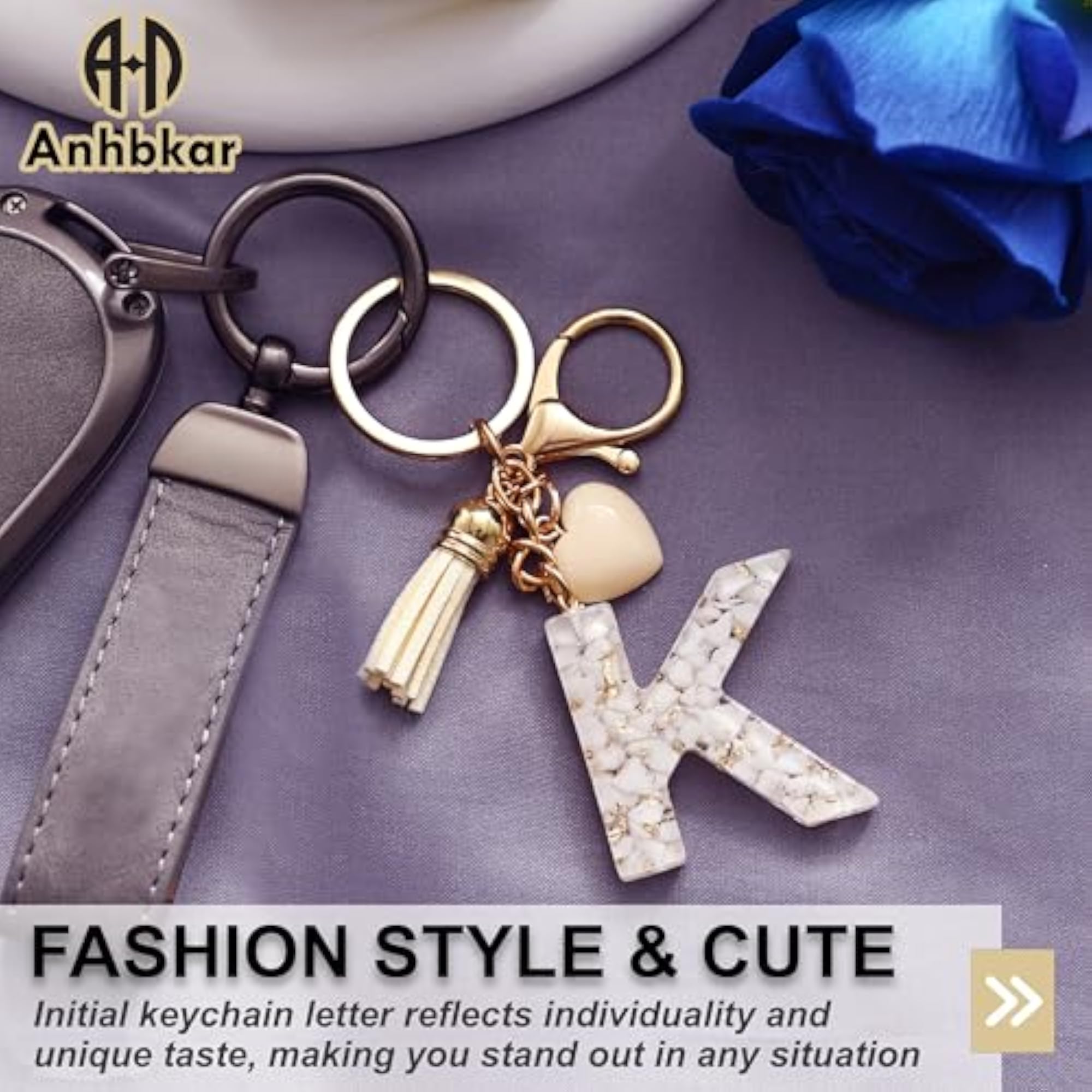 Initial Letter Keychain, Butterfly Keychain for Girls