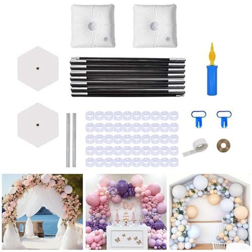 Mkitnvy Kit per arco a palloncino rotondo, 3 m, supporto per cerchio a palloncino in metallo dorato, balão grinalda círculo moldura de arco de balão moldura de casamento festa de aniversário