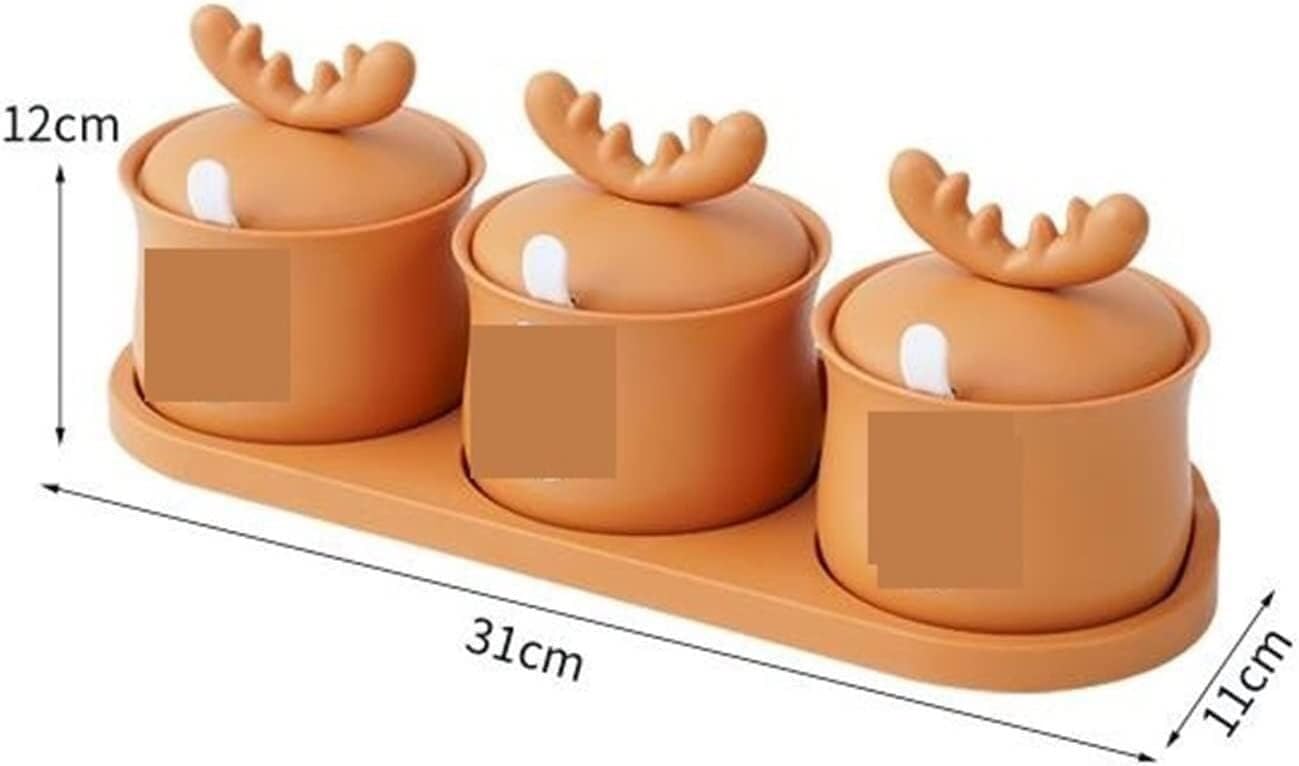 Salero Y Azucarero Cocina Conjunto De Sazonadores Plástico, Botella Especias, Recipiente Azúcar, Juego Tarros Con Tapa Y Cuchara, Para Condimentos Sal, Frascos Cocina Caja De Almacenamiento