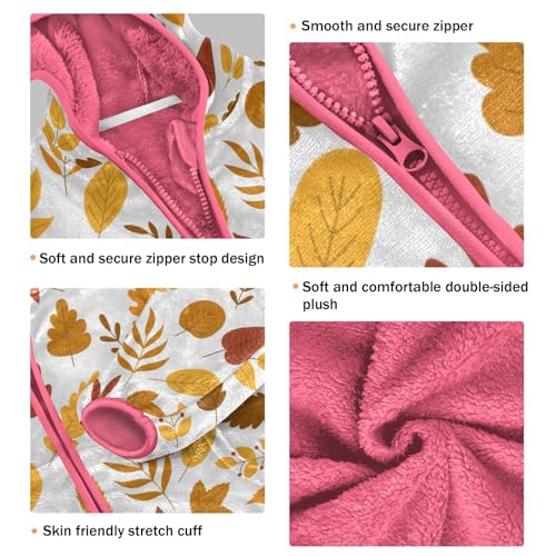 OTVEE Autumn Leaves Kids Hoodie Jackets Fall Spring Full Zip Warm Outwear Coat3