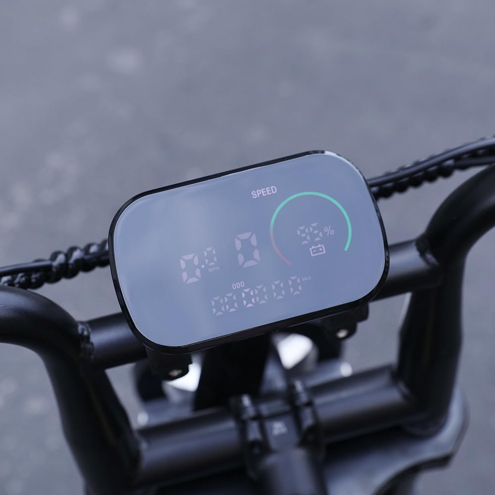 Générique CB4 Vélo Électrique Fat Bike 16 Pouces pour Adulte, Batterie 48V 10,4Ah, Moteur 250W, Double Suspension, Pneus 16×4.0", Selle Biplace, Écran LCD, Freins à Disque, Autonomie 50KM