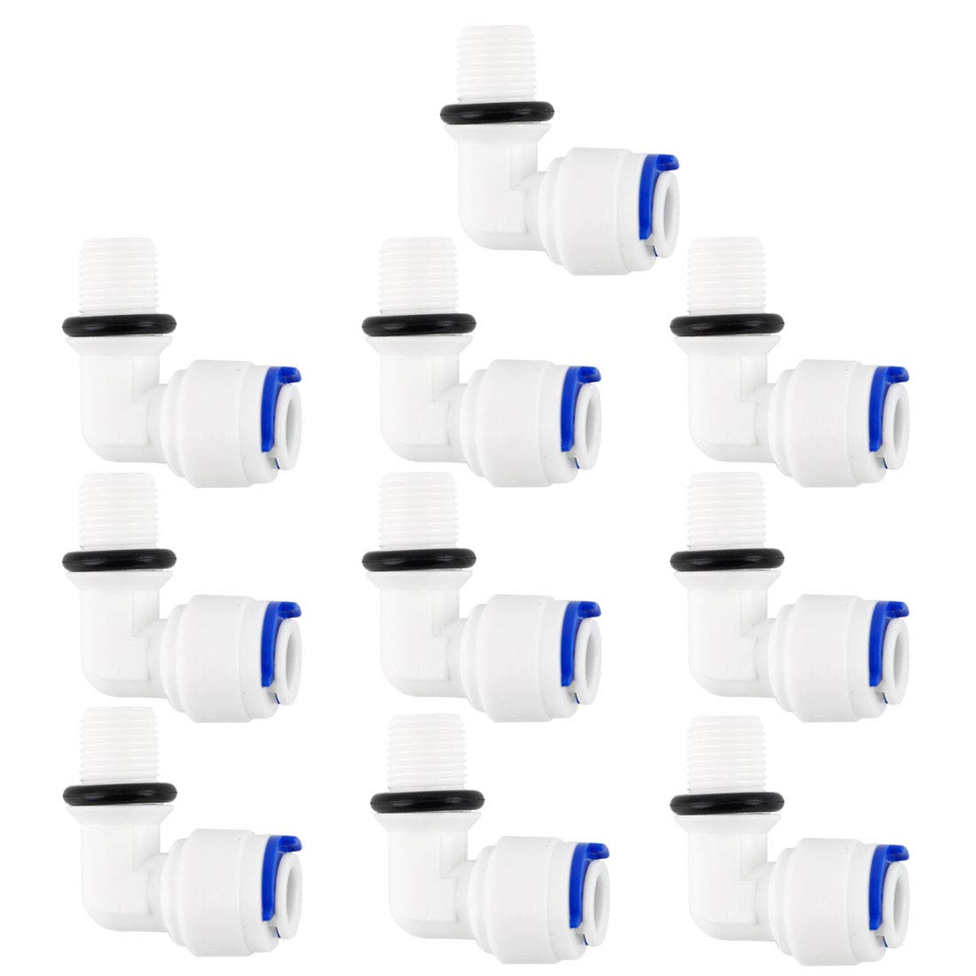 Codo rápido de ósmosis 1/8 BSP a 1/4 con sellado hermético anti fugas para manguera de agua