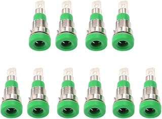 Enchufe banana Jack, 10 piezas de 4 mm Banana Jack hembra, montaje en panel, adaptador de enchufe banana para equipos de audio de altavoz, color verde