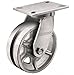 Albion 310VG06401S 6" Diameter V-Grooved Cast Iron Wheel Contender Kingpinless Swivel Caster, Roller Bearing, 2-1/2" Tread Width, 6-1/4" x 4-1/2" Base Plate, 2500 lb. Capacity