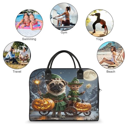 Bolso portátil con diseño de farol de calabaza para trabajo miniatura 4