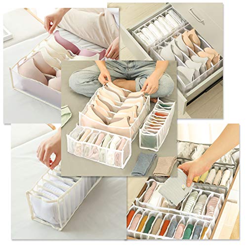 DECDEAL Organizador de roupa íntima organizador de meia gaveta dobrável organizador de sutiã Caixas