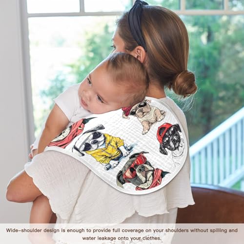 vvfelixl Cool Colorful Dog Burp Cloths for Baby Boy Girls Baby Washcloths Burp Rags 1 Pack4