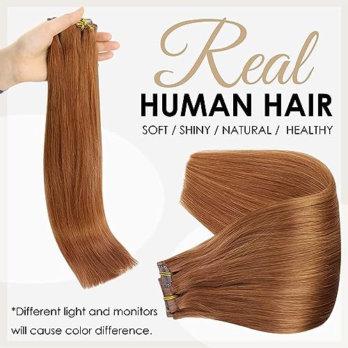 Extensiones clip pelo natural Remy liso 100g rubio degradado ombré 3