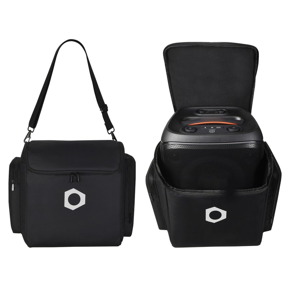 Custodia rigida da trasporto per JBL PartyBox-Encore2/Encore, borsa protettiva da viaggio con manici, copertura in poliestere 14,96 x 11,02 x 13,78 pollici, nero