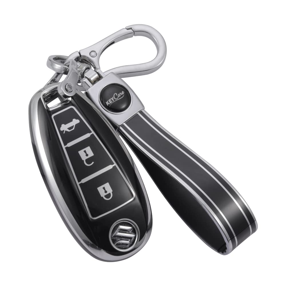 CARMATE Premium Car Key Cover with Keychain for Suzuki SCross