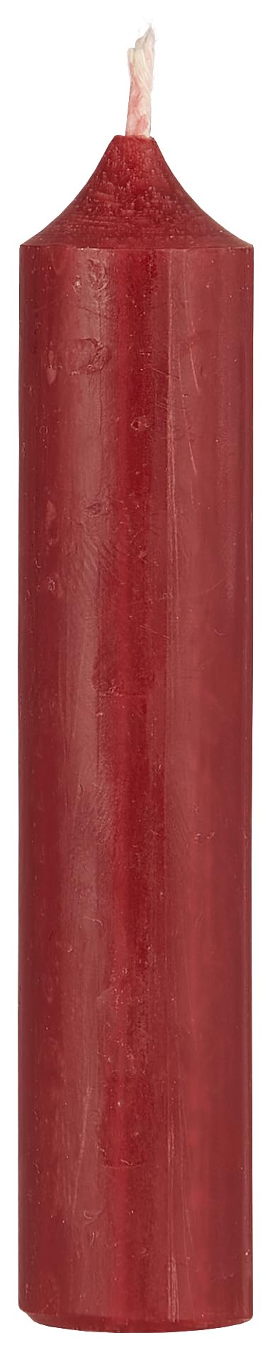 Ib Laursen Set of 6 Short Dinner Red Rustic Candles