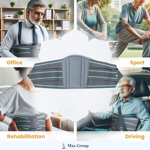 Image of AGEasy (Max Group Cotton Comfort LS Back Support Belt For Back Pain Relief | Additional Gel Padding To Prevent Heat Loss | Back Belt For Back Pain | Waist Belt For Men & Women (XXL, 42-46 Inches)
