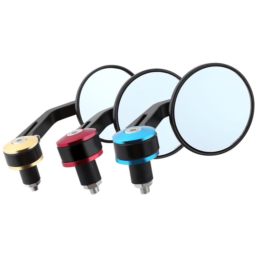 1 Coppia di specchietti retrovisori rotondi, laterali, in alluminio, per moto e bici, attacco 2,21 cm