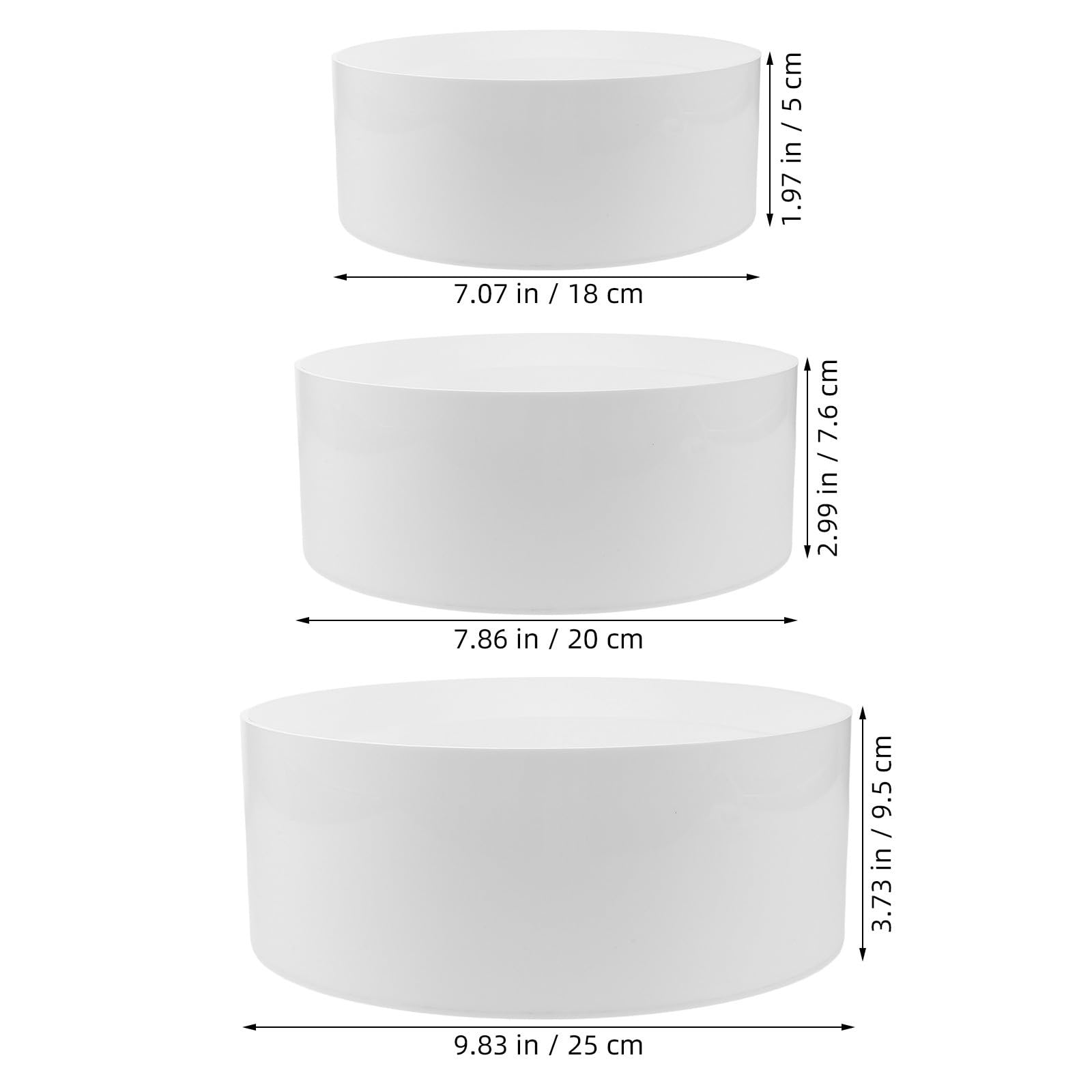 USHOBE Runder Acryl Displayständer in Zylinderform 3 Stück