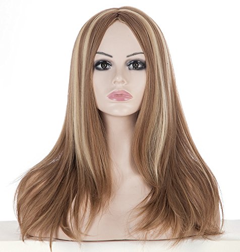 Smoosky Halloween Wig 2 Tones Blonde Mixed Festival Wigs Long Curly Full Natural Women Hair