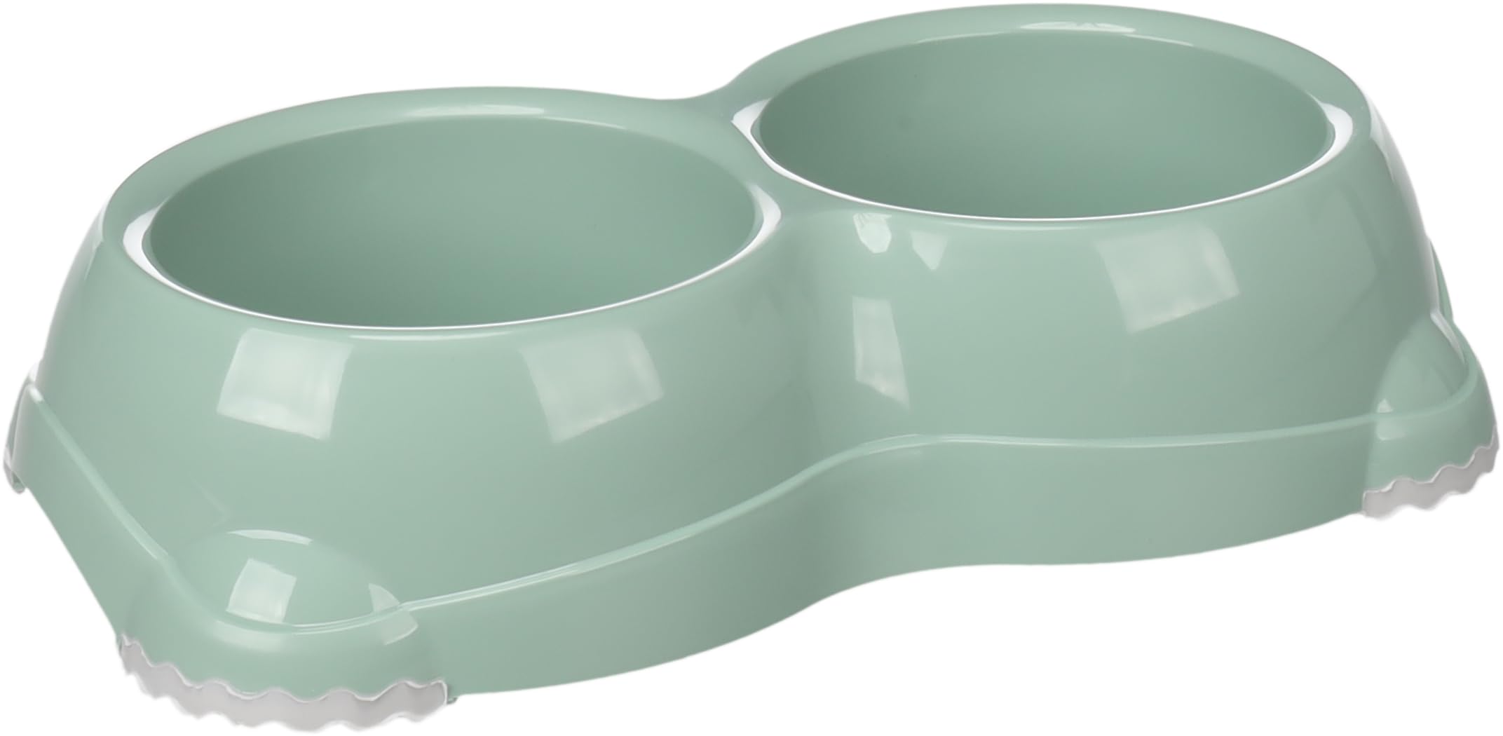 FEEDING BOWL DUPLEX LENO GREEN 2x330ML