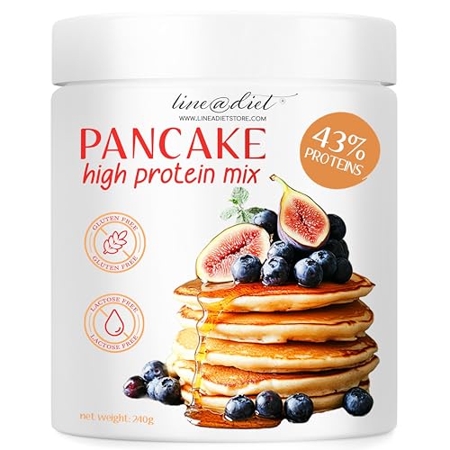 Polvo proteínico para pancake de Line@diet 240g | alto contenido proteínico | sin gluten ni lactosa | preparado para 24 pancake | sabor neutro