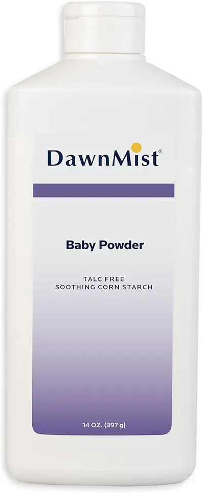 Dukal DawnMist Cornstarch Baby Powder 14 oz – Pack of 12 | Gentle, Talc-Free Formula for Baby &amp; Adult Use, Soothes &amp; Absorbs Moisture