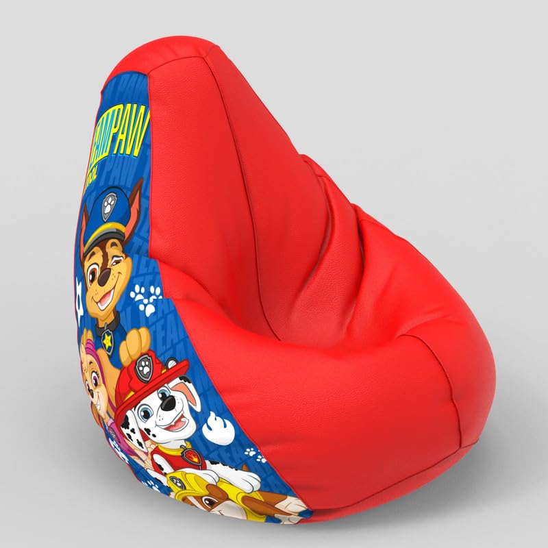 Image of Biggie Bean Bag with Beans Filled 6XL- Official: Paw Pat Bean Bags - Max User Height : 6-6.5 Ft. - Weight : 99-110 Kgs(Model: Paw Pat-Artwork 15 - Red)