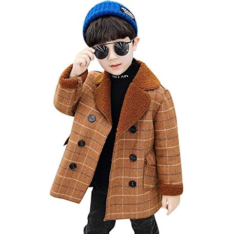 amropi Boy's Warm Plaid Winter Coat Cover