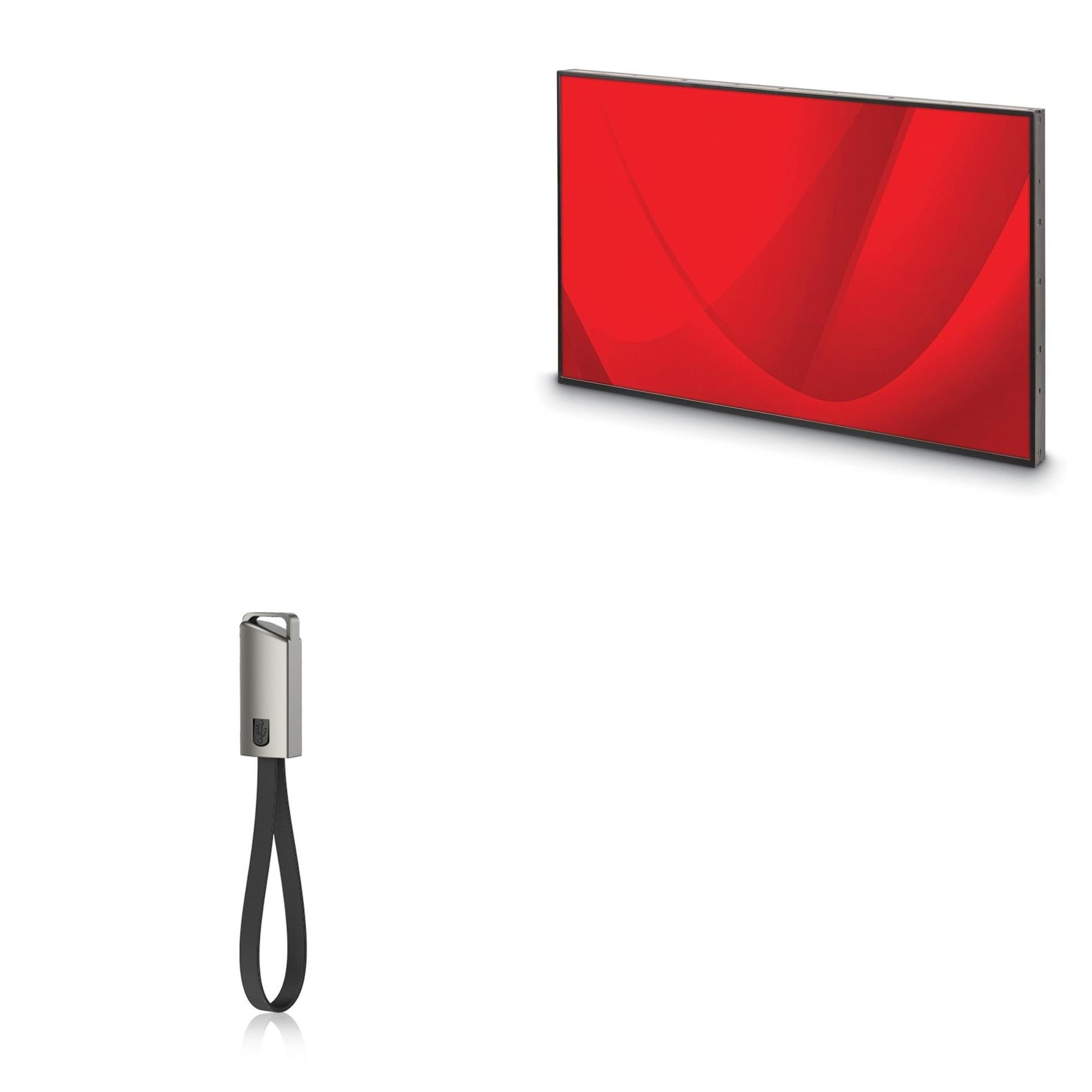 BoxWave Cable Compatible with UVP Digital Signage Commercial LCD Display M22SB2 (22 in) - USB Type-C Keychain Charger, Key Ring USB Type-C to Type-A 8 in USB Cable - Jet Black