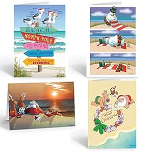Ultimate Beach Christmas Card Variety Pack 36 Beach Cards Envelopes 18 Different Beach Designs