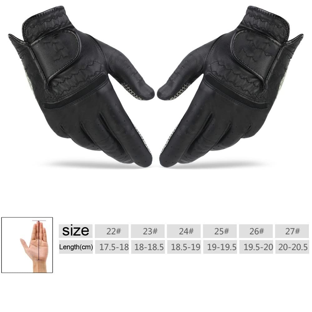 Golf 1 para męskich rękawic golfowych Soft Fit Oddychające sportowe dopasowanie lewe i prawe (rozmiar 26)