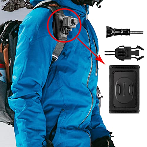Lizaty Kompatible Rucksack-Schultergurt-Halterung, rutschfeste 360°Drehbare verstellbares Schulterpolster und Gurt-Halterung für GoPro Hero 9/8/7/6/5/4/Session, Polaroid, Xiaomiyi, SJCAM, Osmo Action Cover