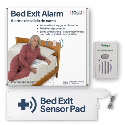 Smart Caregiver Bed Alarm for Elderly Adults – Fall Prevention System with 10'x30' Weight-Sensing Bed Pad – Automatically Alerts Caregiver When They Get Up