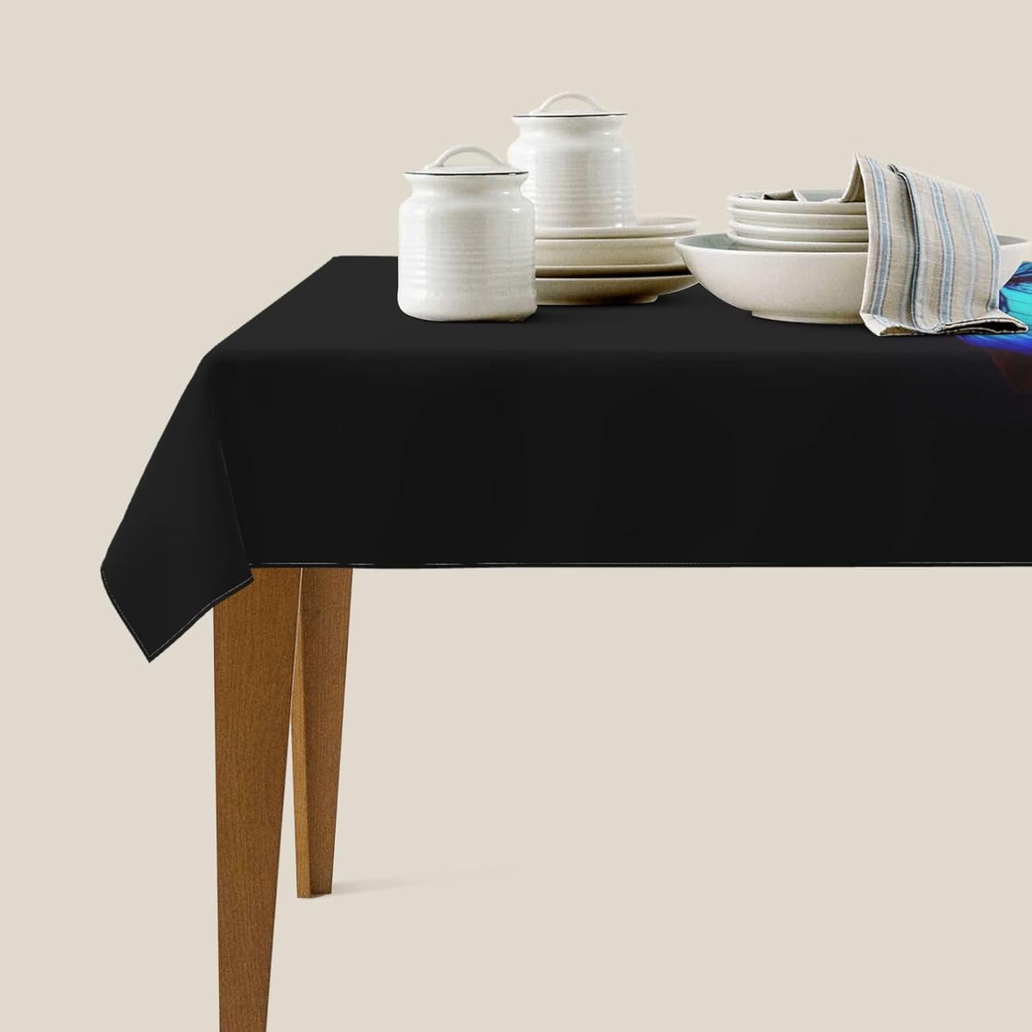 Tovaglia Antimacchia 300x140 cm Rettangolare Farfalla Blu Tovaglie Impermeabile 3 Metri Copritavolo Poliestere Protezione Tavolo Farfalla, per Feste (12-14 Posti) a-5268