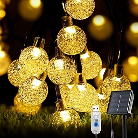 OxyLED Guirnaldas Luces Exterior Solar, 18M 100LED Guirnalda de Luces Solares Led Exterior Jardin con USB Recargable 8 Modos IP65 Guirnalda Luminosas Solar Cover