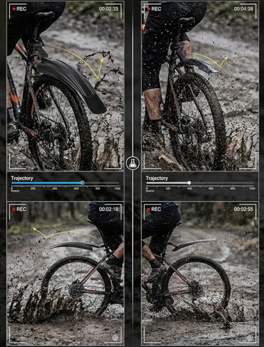 OVTSPO Fahrrad Schutzblech Set 20-26Zoll Robuste und Spritzschutzset Verstellbarer Schutzbleches MTB für Vorder- und Hinterrad Universalgröße für Mountainbikes und Cityräder (Schwarz)