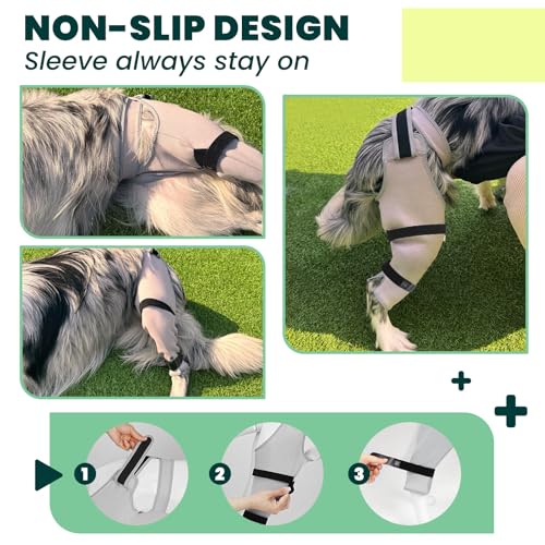 Image of Dog Rear Leg Sleeve to Stop Licking, Hind Leg Protector for TPLO Recovery, ACL Surgery, Wounds or Skin Issues, Soft Breathable Cover for Large Medium Small Dogs