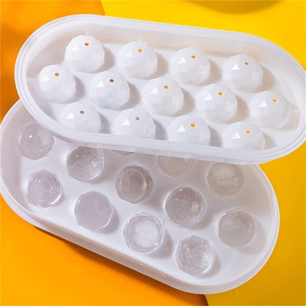 Ice Cube Home-Made Ice Cube Storage Box Ice Maker Food-Grade Quick- Ice Tray with Lid (Dark Blue 24 5x12.5cm) (White 24 5x12.5cm)