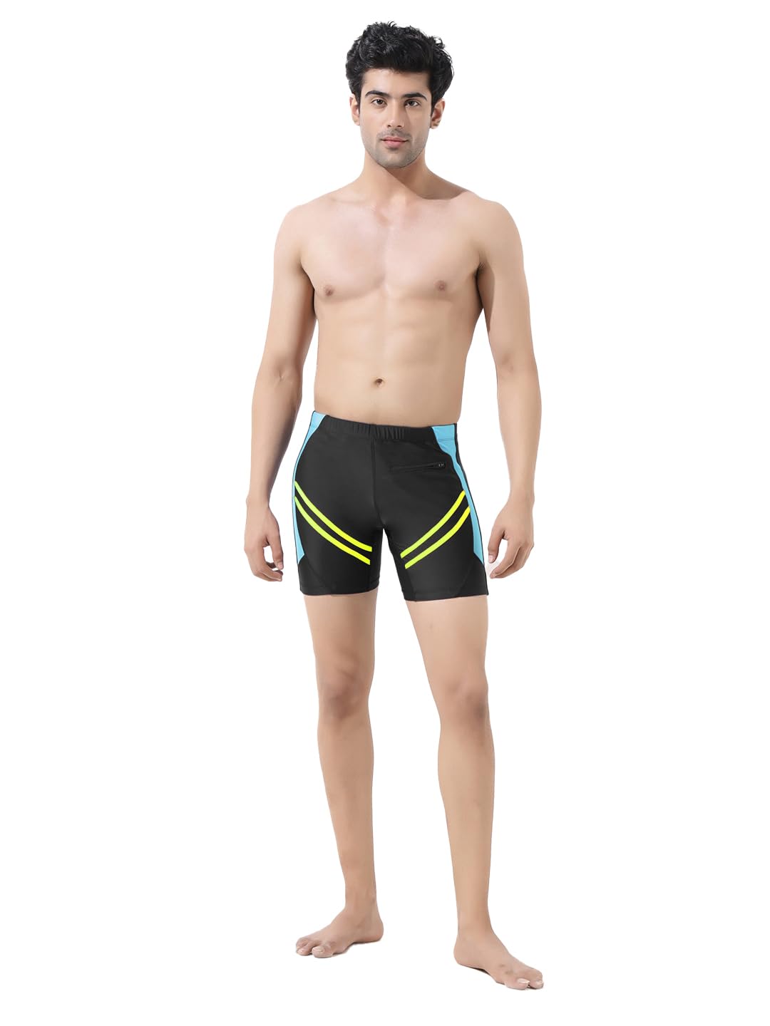 Men's Nylon Long U Cut Shorts with Front Zip Pocket | Comfortable Athletic Shorts for Men