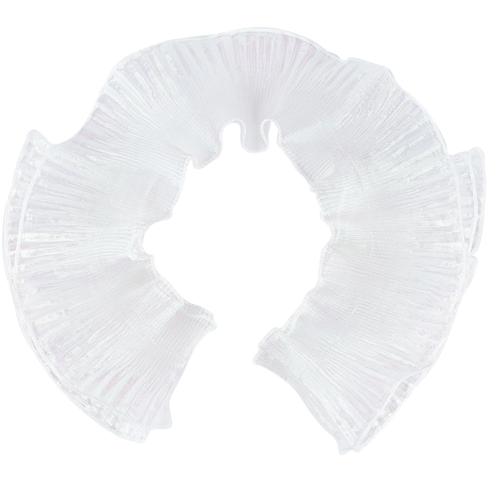 GORGECRAFT 10 Yards 4.72"/12cm Organza Ruffled Pleated Lace Fabric Trim Honeydew Retro Ruffle Pleated Chiffon Trimmings Polyester Border Lace Fabric for DIY Wedding Dress Craft Home Decor