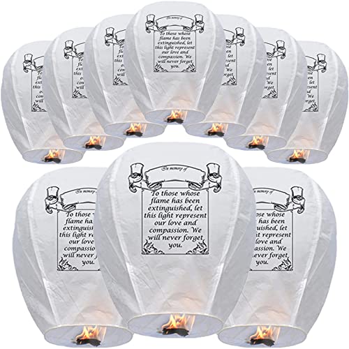 Sky Lanterns 20-Pack Chinese Memorial Lanterns to Release in Sky, Biodegradable for Festivals, Wishes, Memorials, Funerals, Birthdays & Parties – Ships from The USA