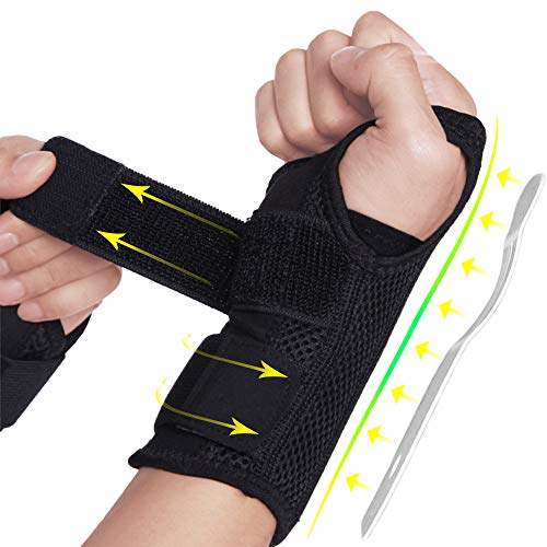 INFILAR Wrist Brace - Carpal Tunnel Wrist Brace for Men Women Day and Night Use, Metal Wrist Splint for Wrists Carpal Tunnel Sports Injuries Pain Relief, Right