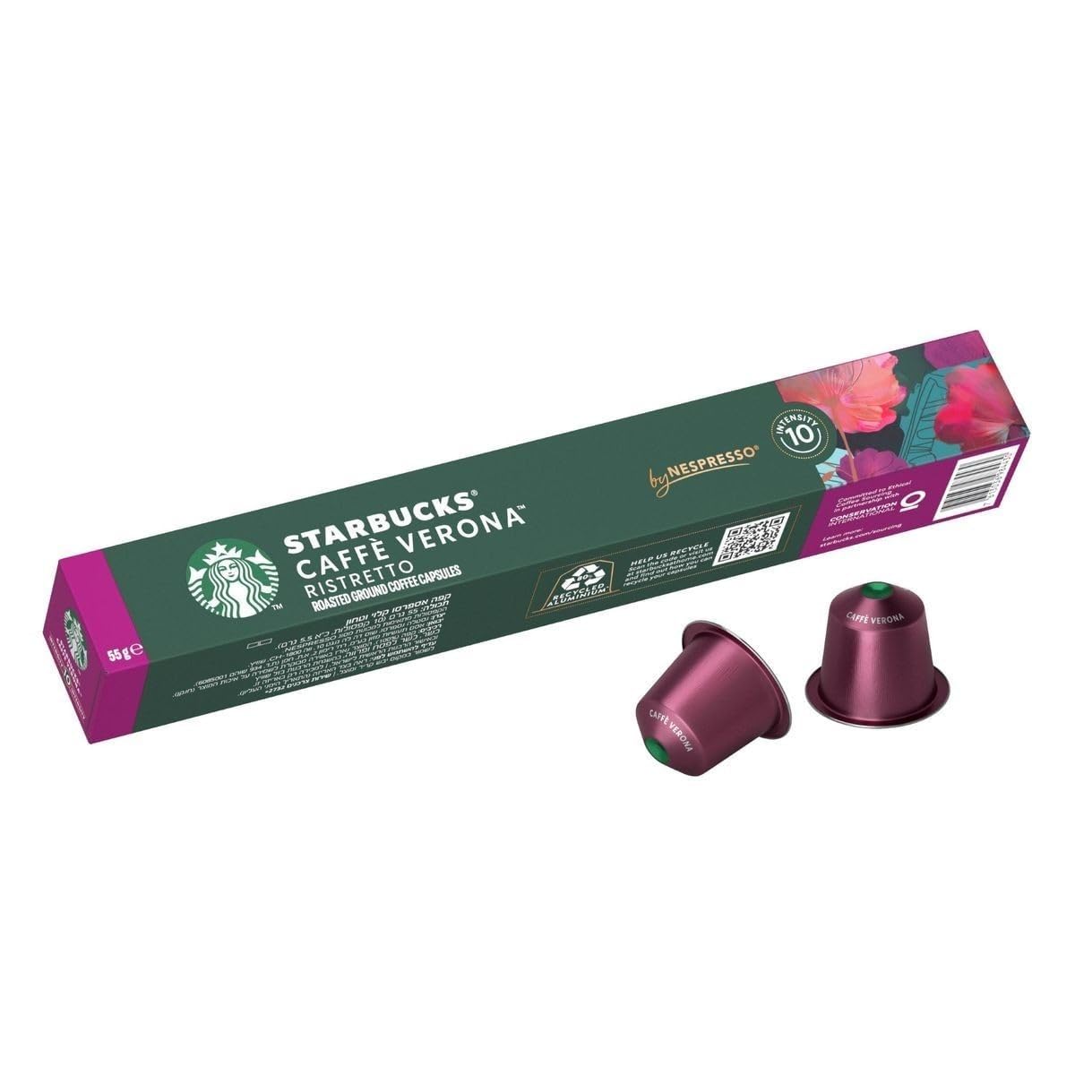 Starbucks Caffe Verona Nespresso Dark Roast Coffee Capsules, 55g