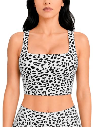 Image of Sunzel Square Neck Longline Sports Bra, Built-in Bra Crop Tank Top