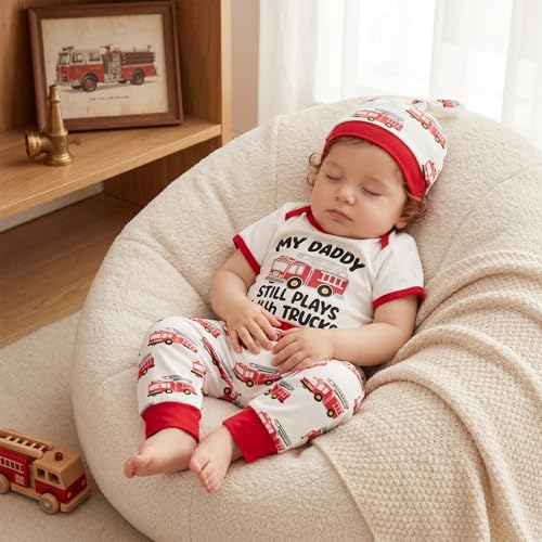 Image of Amnnchya Newborn Baby Boy Clothes Fishing Short Sleeve Romper Shirt Tops Pants Summer Spring Outfits Cute Hat Set
