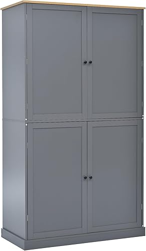 Miniatura 78 de LUMISOL Armario de despensa de cocina de granja de 67 pulgadas de alto, armario de bar de cocina con 4 puertas, 1 cajón y estantes de almacenamiento