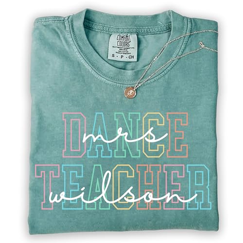 MY4LOVE Personalized Dance Teacher Shirts for Women, Custom Teacher Gifts, First Day of School Shirt, Teachers Appreciation Gift 2025, Back to School Tshirts 2025, Teacher Graphic Tee
